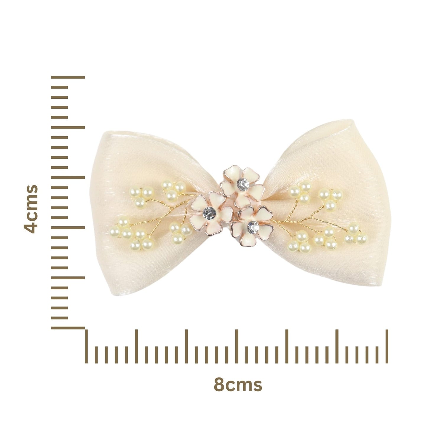 Floral Charms Bow Hair Clip