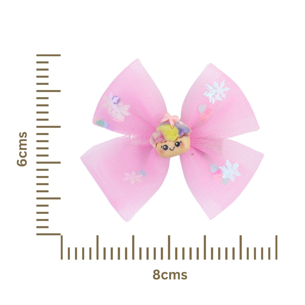 Smiley Face Charm Set of 2 Bow Hair Clips