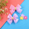 Smiley Face Charm Set of 2 Bow Hair Clips