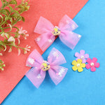 Smiley Face Charm Set of 2 Bow Hair Clips