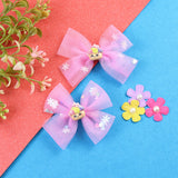 Smiley Face Charm Set of 2 Bow Hair Clips