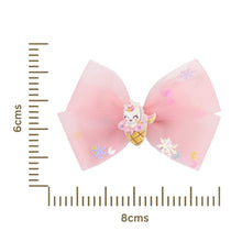 Load image into Gallery viewer, Unicorn Ice-Cream Charm Set of 2 Bow Hair Clips
