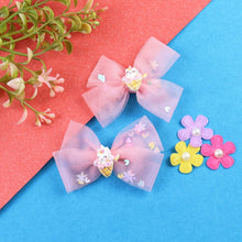 Load image into Gallery viewer, Unicorn Ice-Cream Charm Set of 2 Bow Hair Clips
