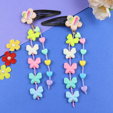 Load image into Gallery viewer, Glitter Star Butterfly Tassels Set of 2 Tic Tac Hair Clips 
