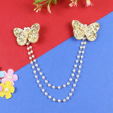 Butterfly Glitter Charm Beaded Hair Clip  Trendy Girls Hair Accessory for Rakhi & Gifting