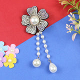 Glitter Pearl Floral Beaded Hair Clip  Trendy Girls Hair Accessory for Rakhi & Gifting