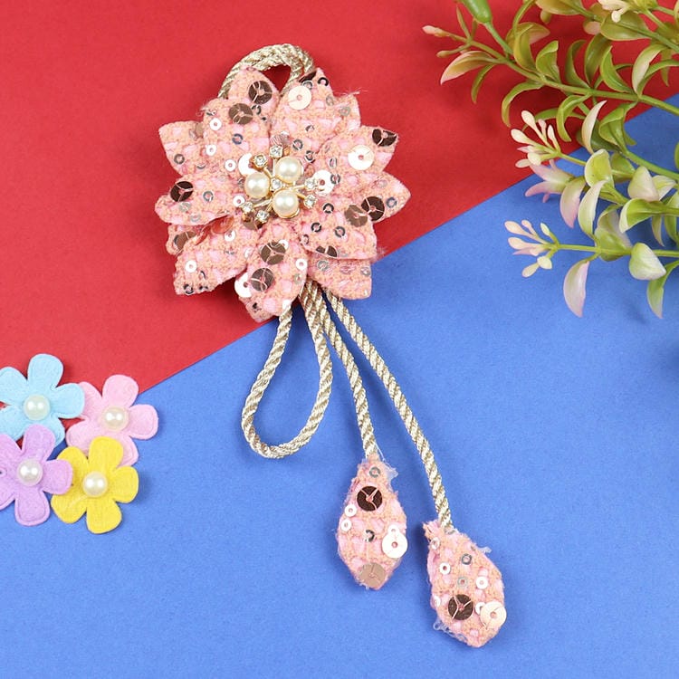 Pearl Charm Floral Tassel Hair Clip  Trendy Girls Hair Accessory for Rakhi & Gifting
