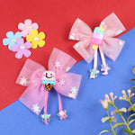Set of 2 Charms Bow Hair Clips  Trendy Girls Hair Accessory for Rakhi & Gifting