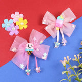 Set of 2 Charms Bow Hair Clips  Trendy Girls Hair Accessory for Rakhi & Gifting