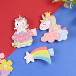 Set of 3 Unicorn Rainbow Glitter Fabric Hair Clips  Trendy Girls Hair Accessory for Rakhi & Gifting
