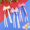 Set of 3 Floral Charm Fabric Bow Hair Clips  Trendy Girls Hair Accessory for Rakhi & Gifting