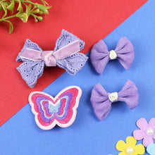 Load image into Gallery viewer, Set of 4 Fabric Butterfly Bow Hair Clips  Trendy Girls Hair Accessory for Rakhi &amp; Gifting
