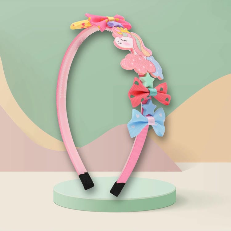 Unicorn Fabric Bows Hair Band  Trendy Girls Hair Accessory for Rakhi & Gifting