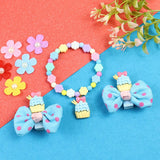 Set of 2 Cupcake Hair Clips with Beaded Bracelet Combo – Cute & Trendy Jewellery for Girls | Asthetika India