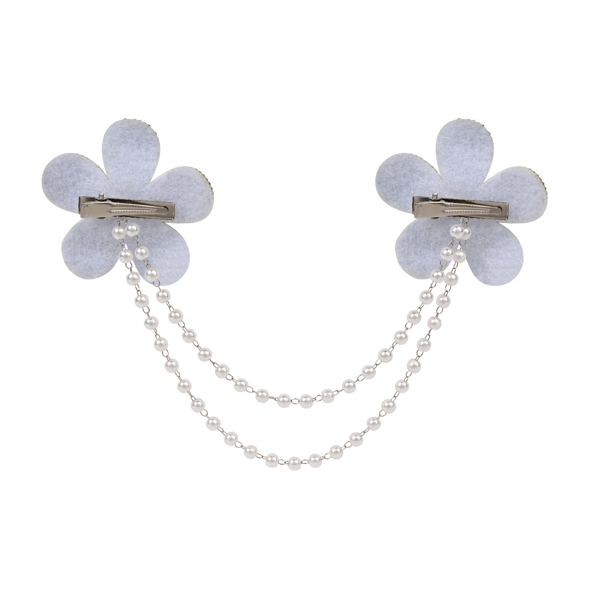 Close-up of the crystal studding on the silver clip
