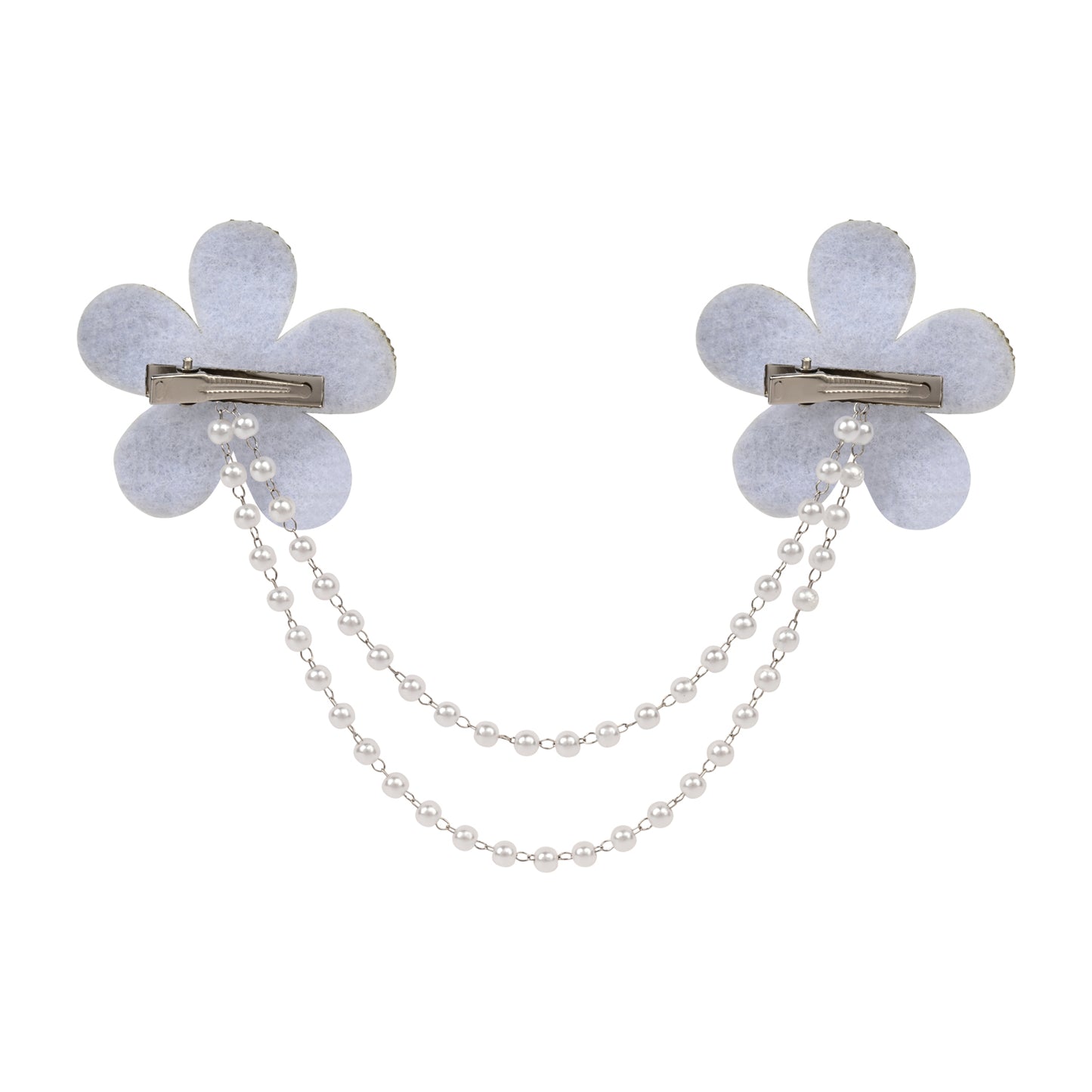 Close-up of the crystal studding on the silver clip