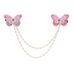 Pink Butterfly Glitter Hair Clip worn in hair, showing the glitter finish on the butterfly