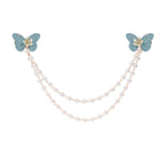 Blue Butterfly Glitter Hair Clip worn in hair, showing the glitter finish on the butterfly