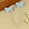Blue Butterfly Glitter Hair Clip, laid flat