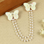 White Butterfly Glitter Hair Clip, laid flat