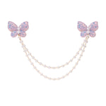 Purple Butterfly Glitter Hair Clip worn in hair, showing the glitter finish on the butterfly