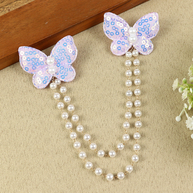Purple Butterfly Glitter Hair Clip, laid flat