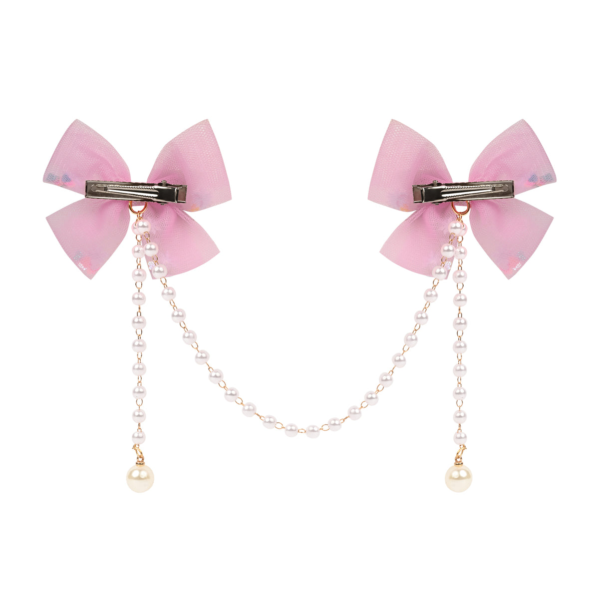 Close-up of the tassel drop on the pink clip