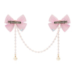Close-up of the tassel drop on the pink clip