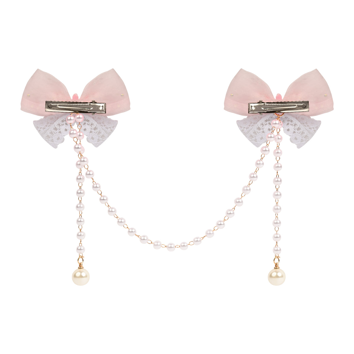 Close-up of the tassel drop on the pink clip