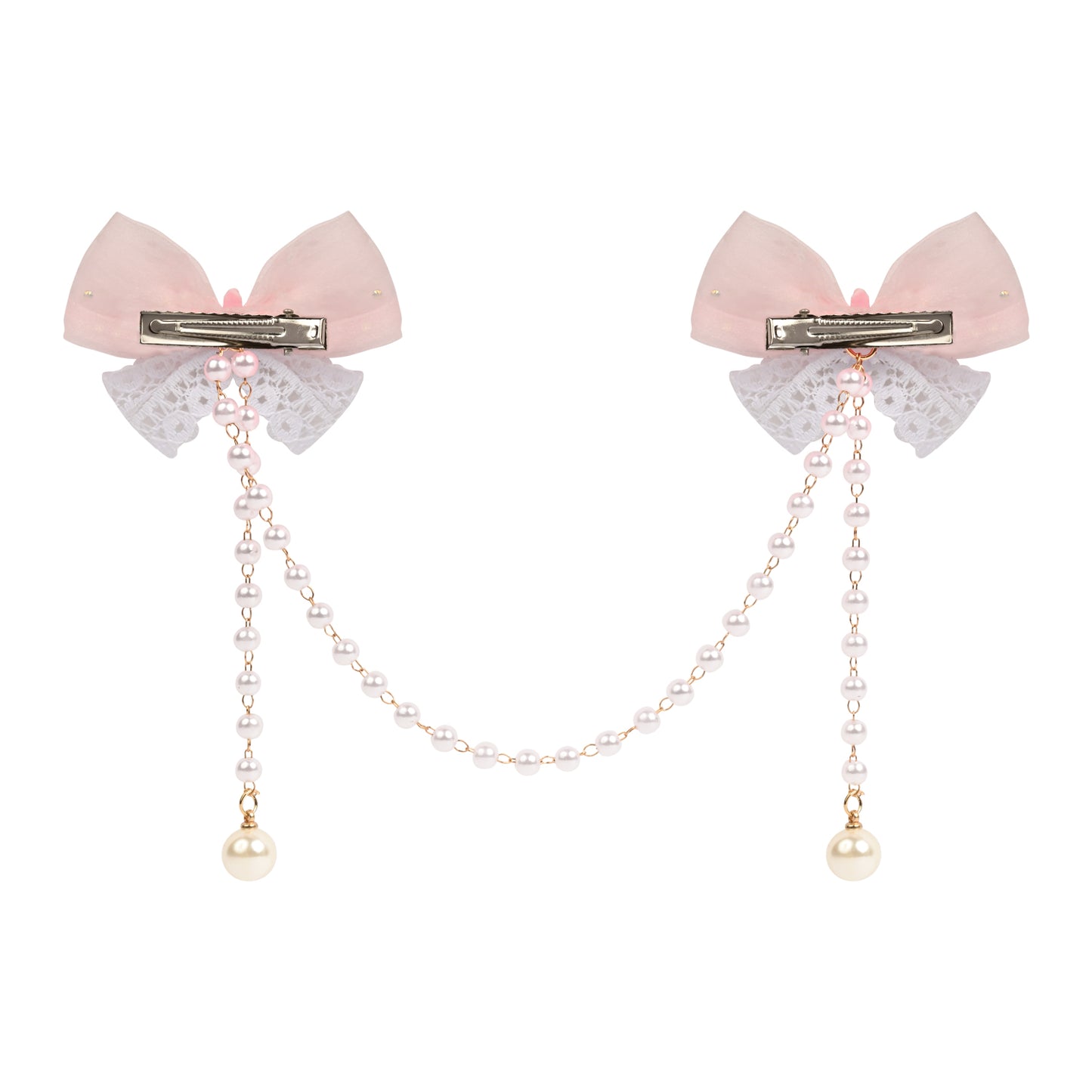 Close-up of the tassel drop on the pink clip
