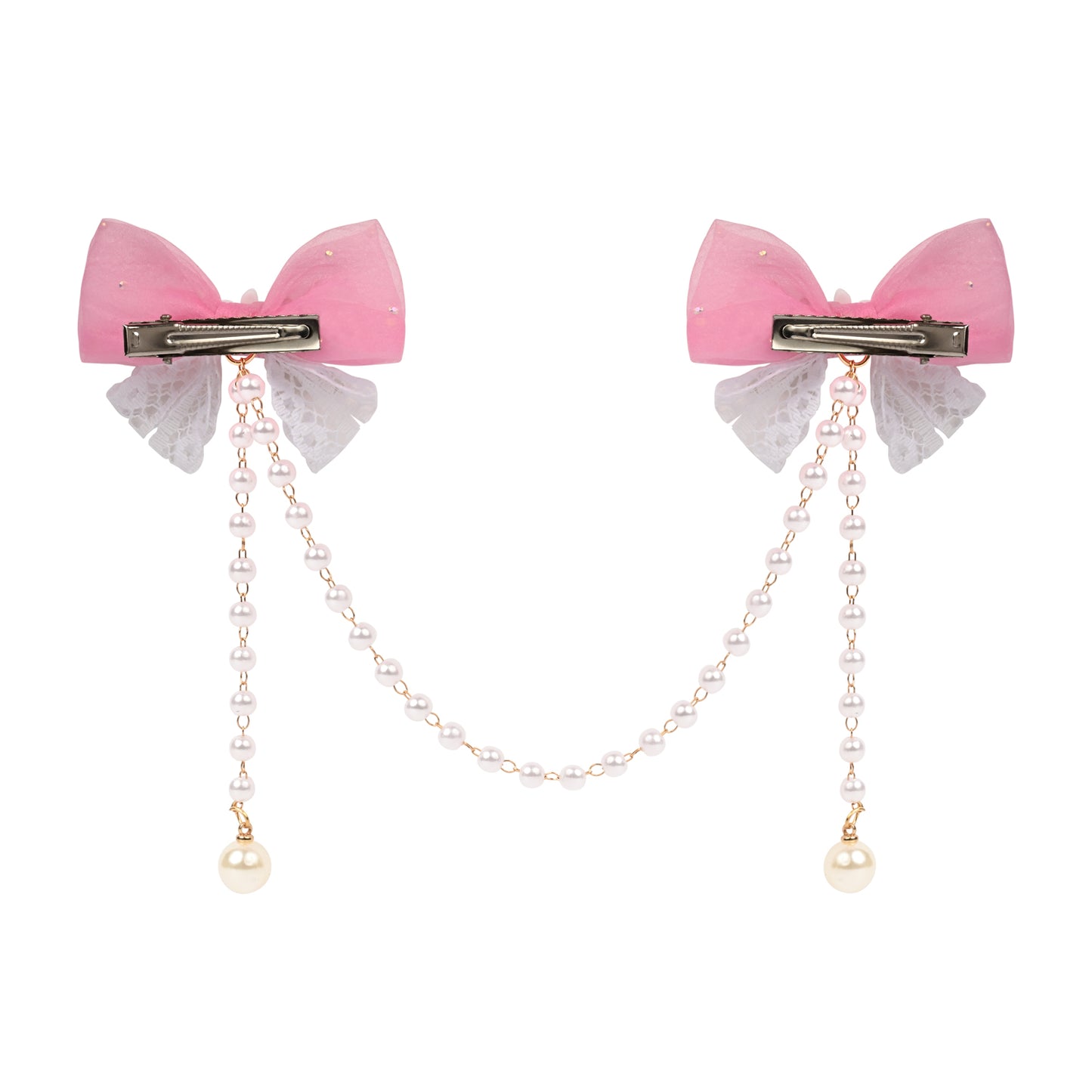 Close-up of the tassel drop on the pink clip