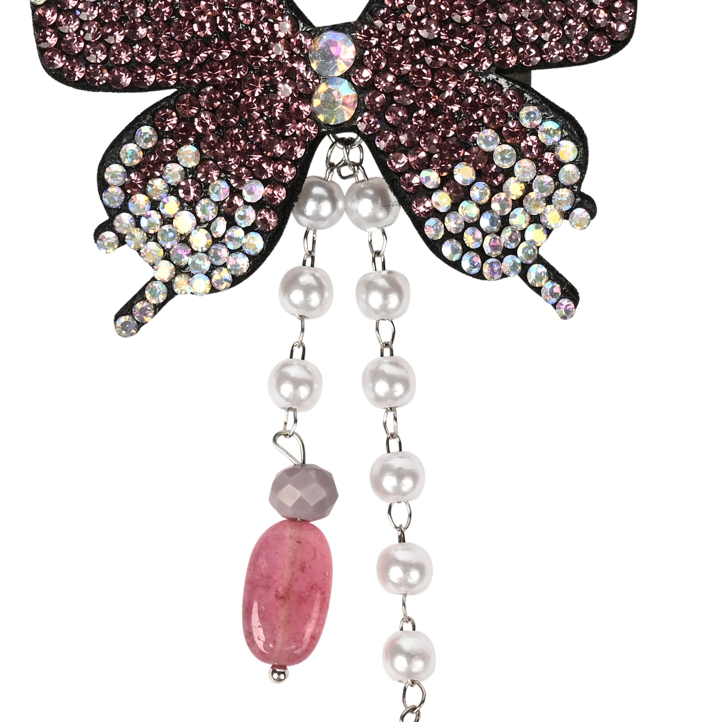 Purple Butterfly Beaded Tassel Hair Clip