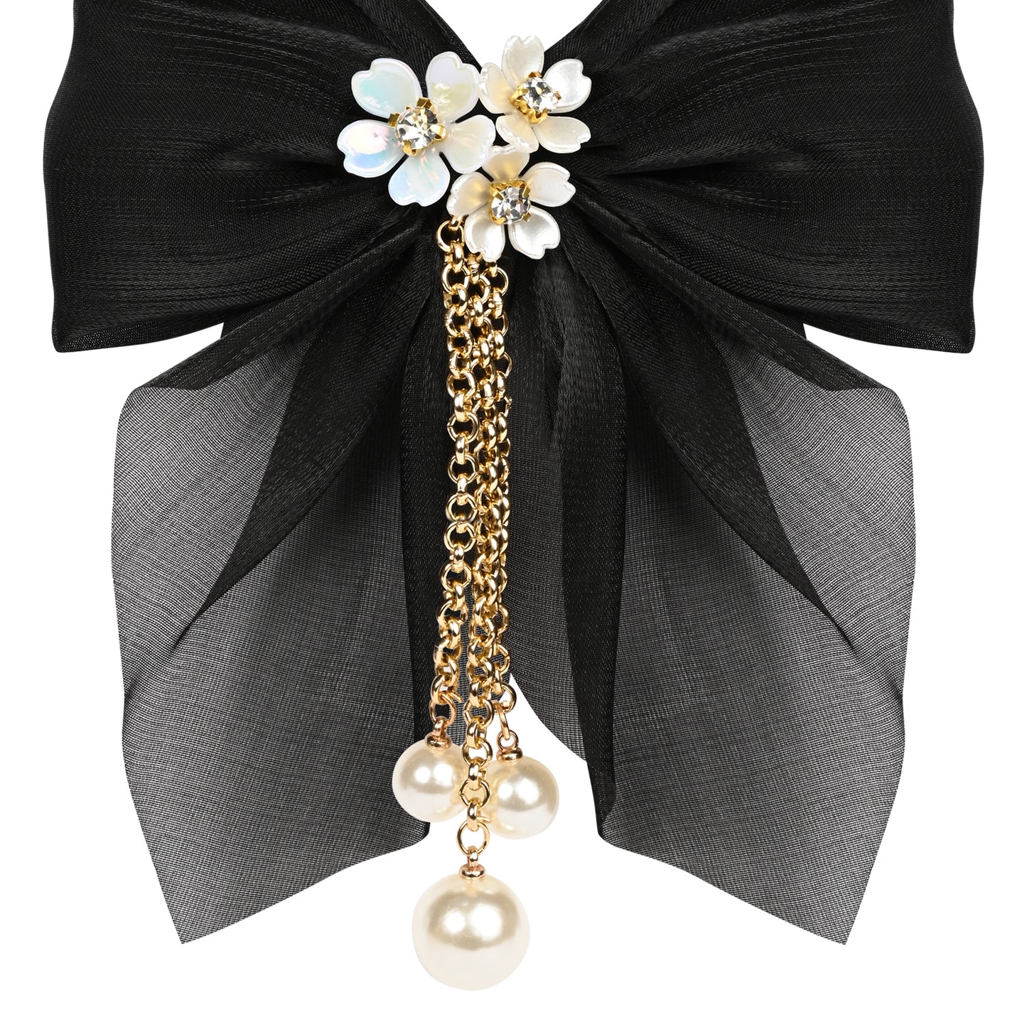 Black Bow Tassels Hair Clip