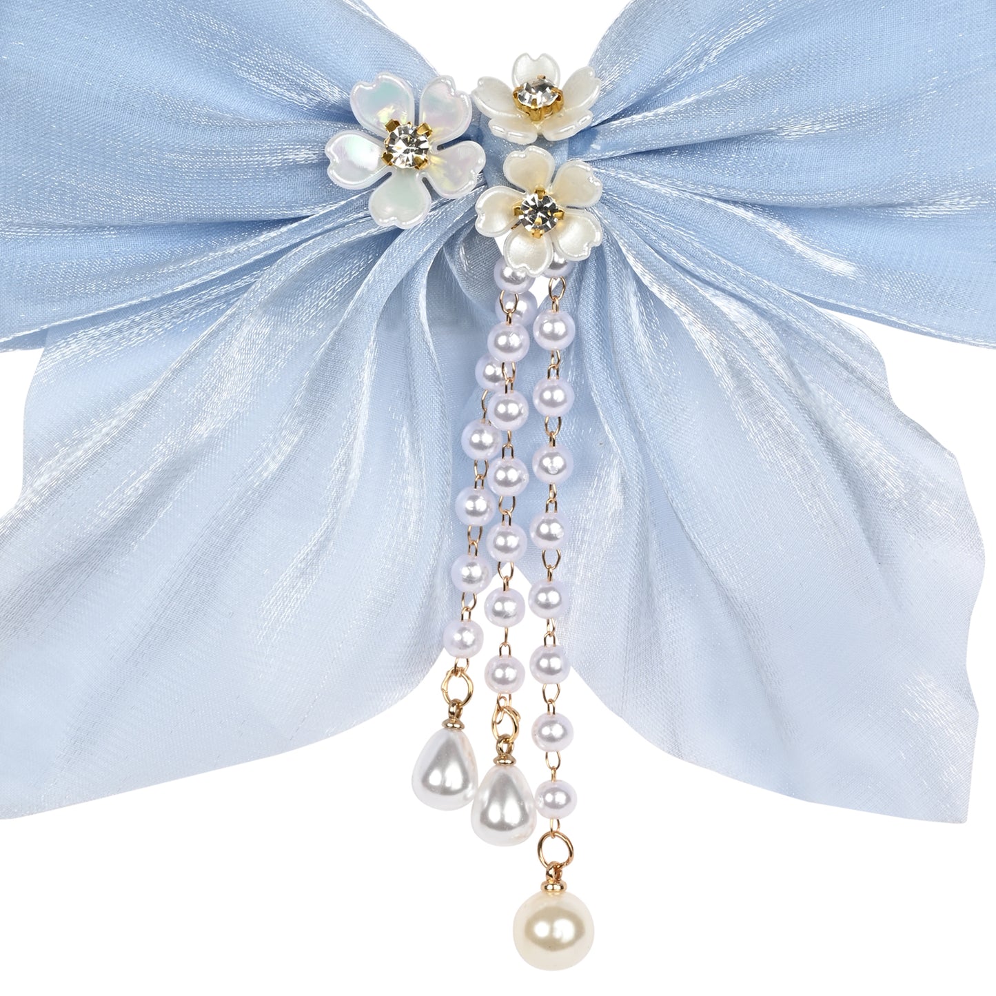 Blue Bow Tassels Hair Clip