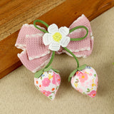 Pink Bow Tassels Hair Clip, laid flat