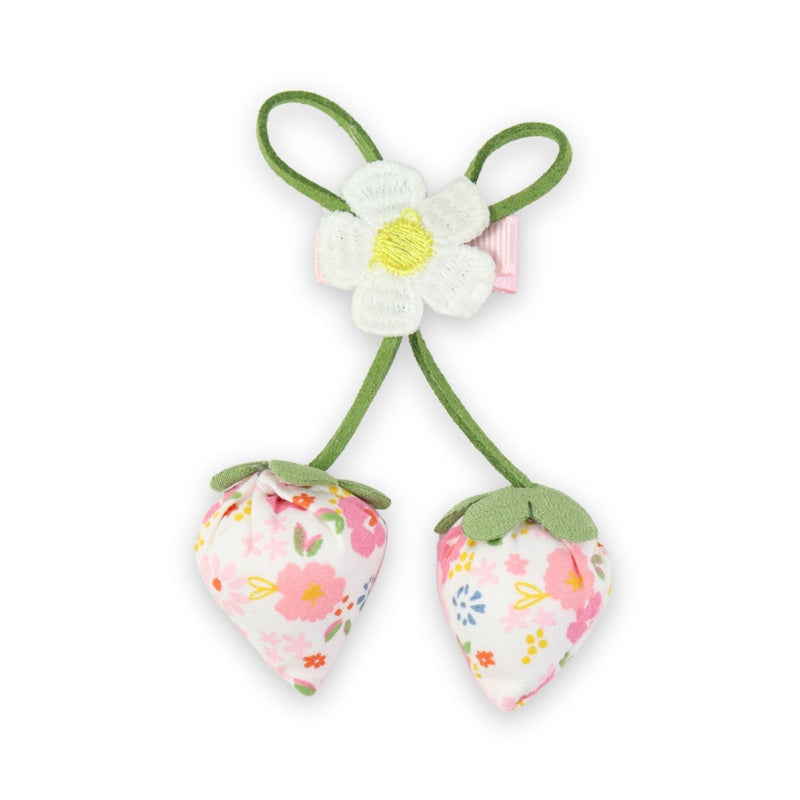 Pink Floral Hair Clip worn in hair, showing the floral detail