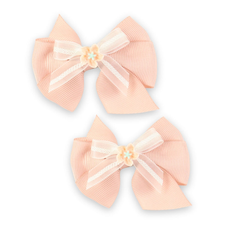 Pink Bow Hair Clips worn in hair, showing the bow
