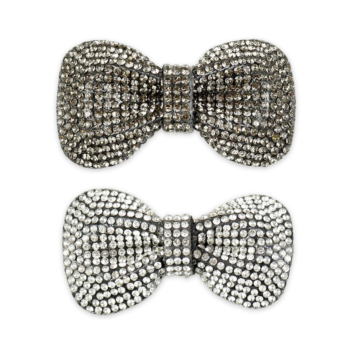 Black Crystal Studded Hair Clips worn in hair, showing the crystal studding