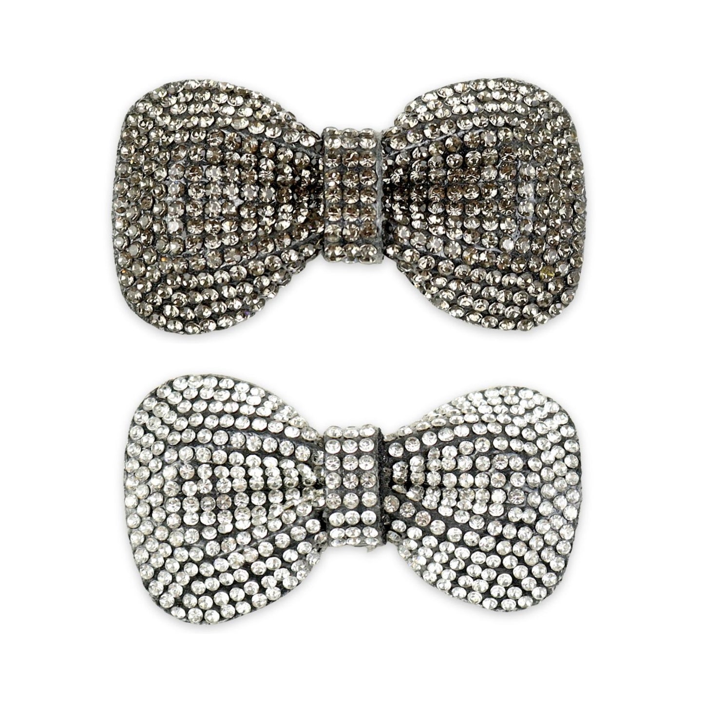 Black Crystal Studded Hair Clips worn in hair, showing the crystal studding
