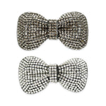 Black Crystal Studded Hair Clips worn in hair, showing the crystal studding