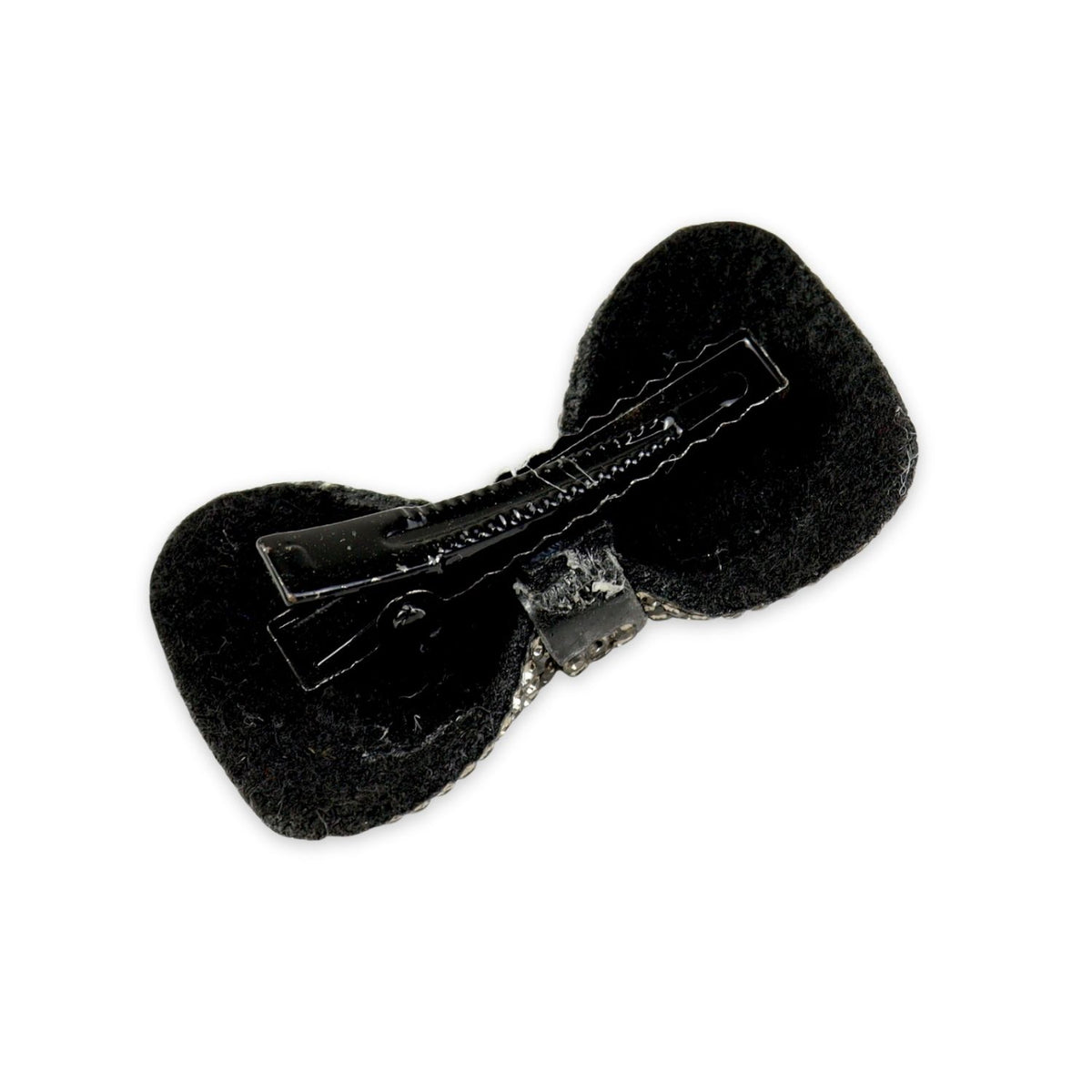 Close-up of the crystal studding on the black clip