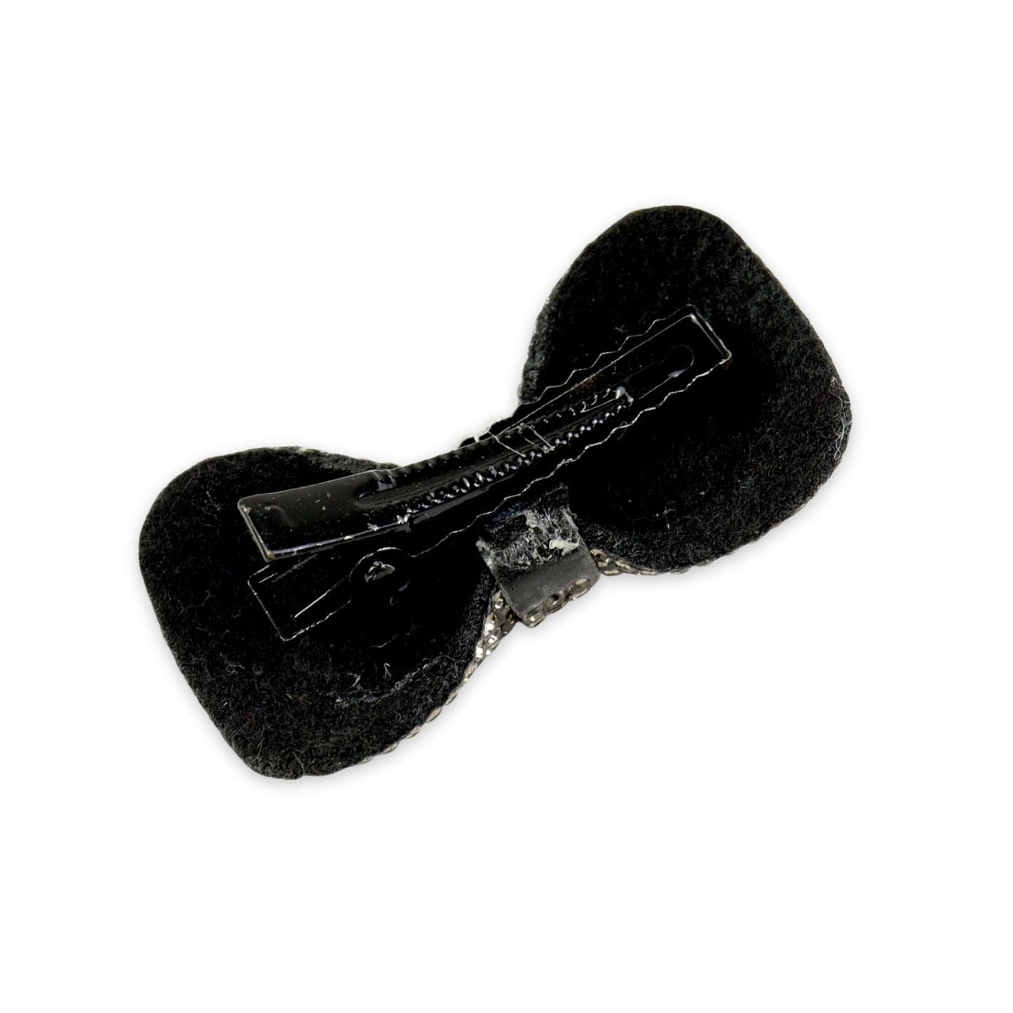 Close-up of the crystal studding on the black clip