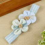 soft, stretchable elastic headband featuring pastel flowers.