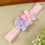 soft, stretchable elastic headband featuring pastel flowers.