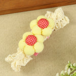 soft, stretchable elastic headband featuring pastel flowers.