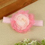 soft, stretchable elastic headband featuring pastel flowers.