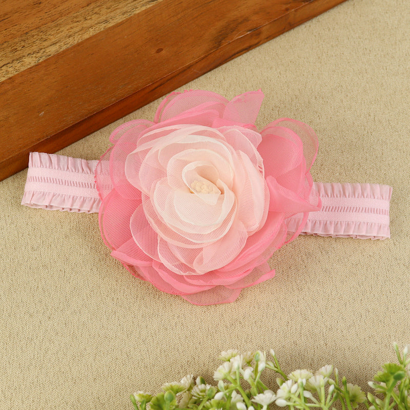 soft, stretchable elastic headband featuring pastel flowers.