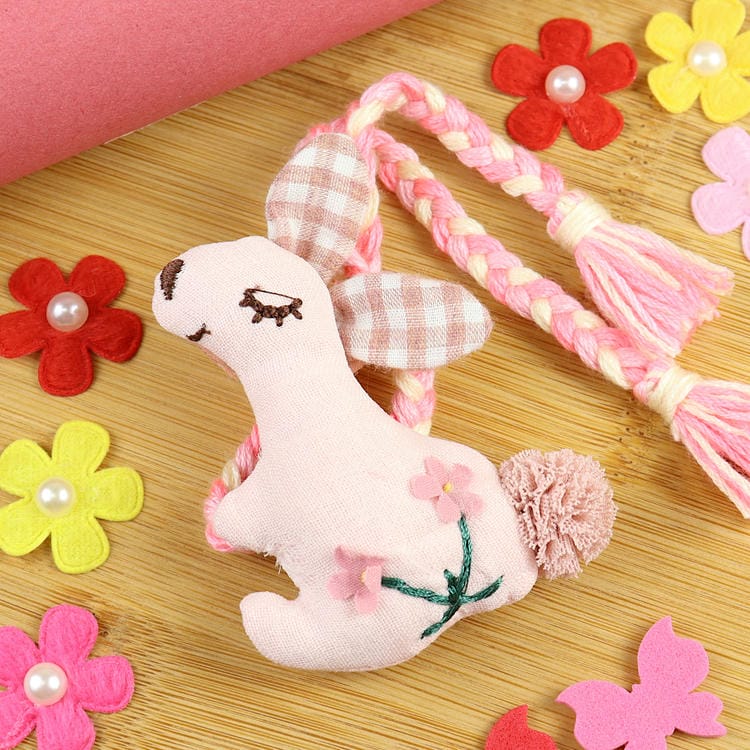Handmade Organic Cotton Bunny Plush Toy Rakhi Lumba for Girls