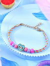 Heart evil eye charm bracelet Rakhi for kids in metal and thread