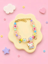 Kitty bracelet Rakhi with beads and metal charm, 